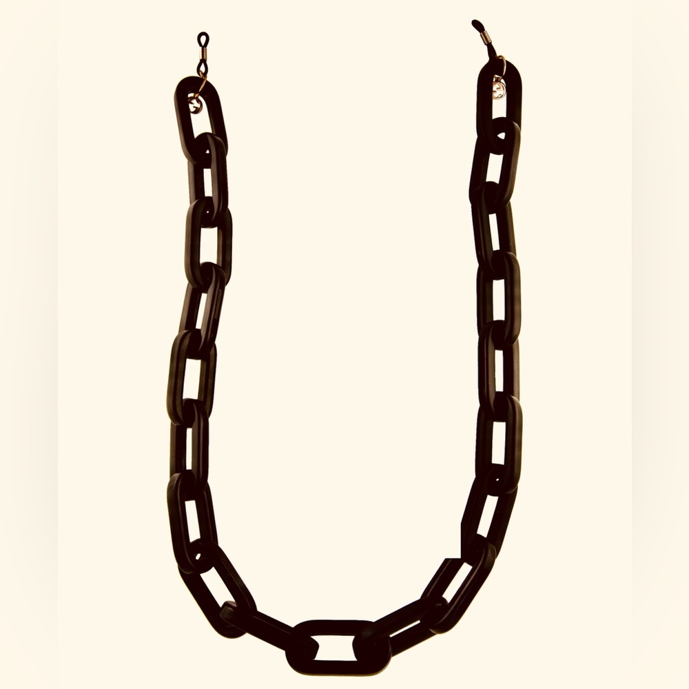 Gucci black resin glasses chain